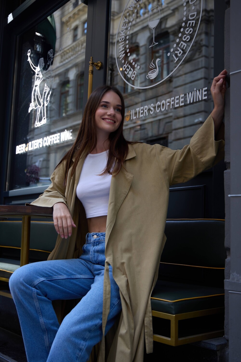 0014 Keten Trençkot - Yeşil - 3