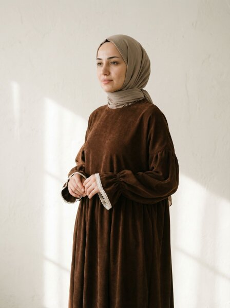 0028 kolu dantelli elbise