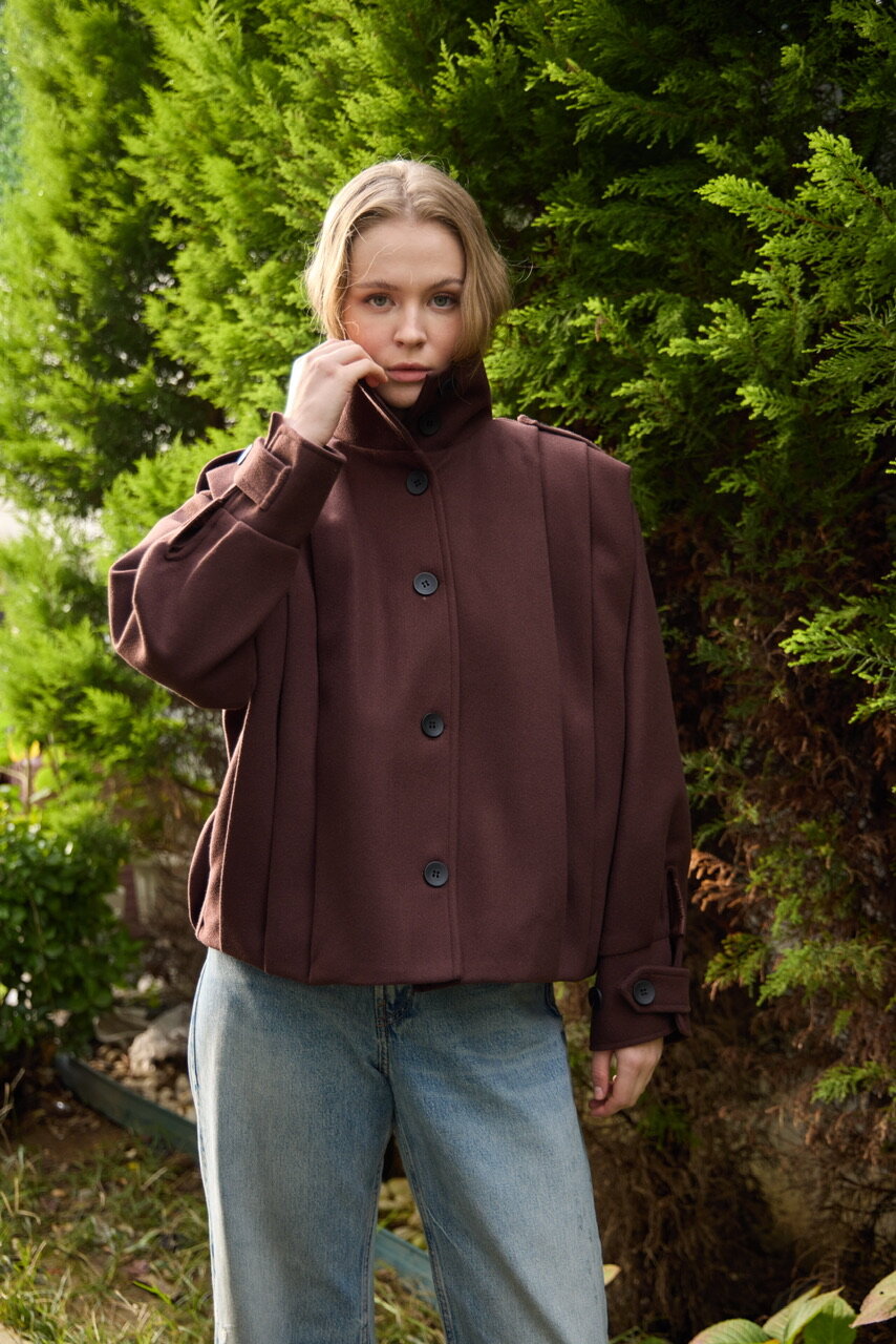 0030  Pileli Kaşe Kap Koyu Kahve - 1