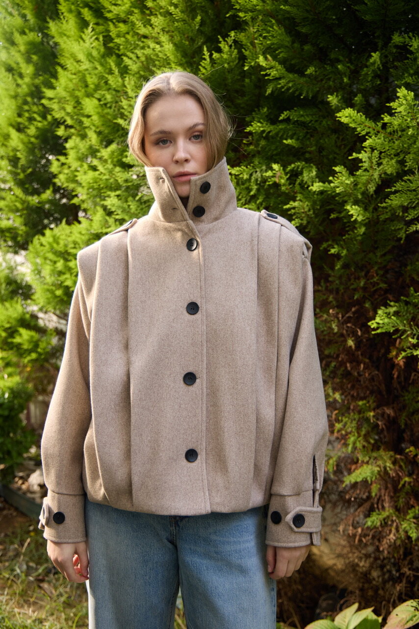 0030  Pileli Kaşe Kap vizon - 2