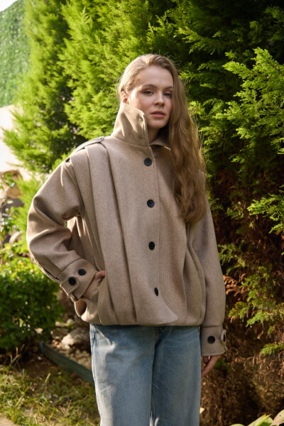 0030  Pileli Kaşe Kap vizon - 3