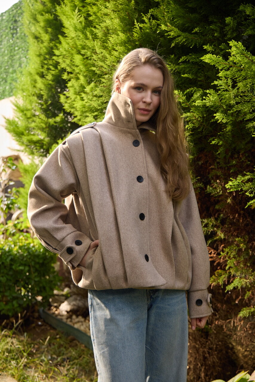 0030  Pileli Kaşe Kap vizon - 4