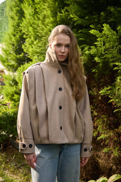 0030  Pileli Kaşe Kap vizon - 5