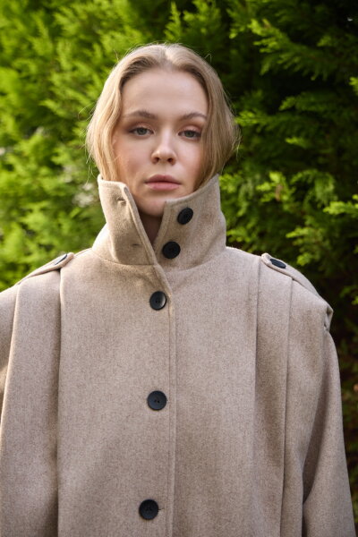 0030  Pileli Kaşe Kap vizon - 6