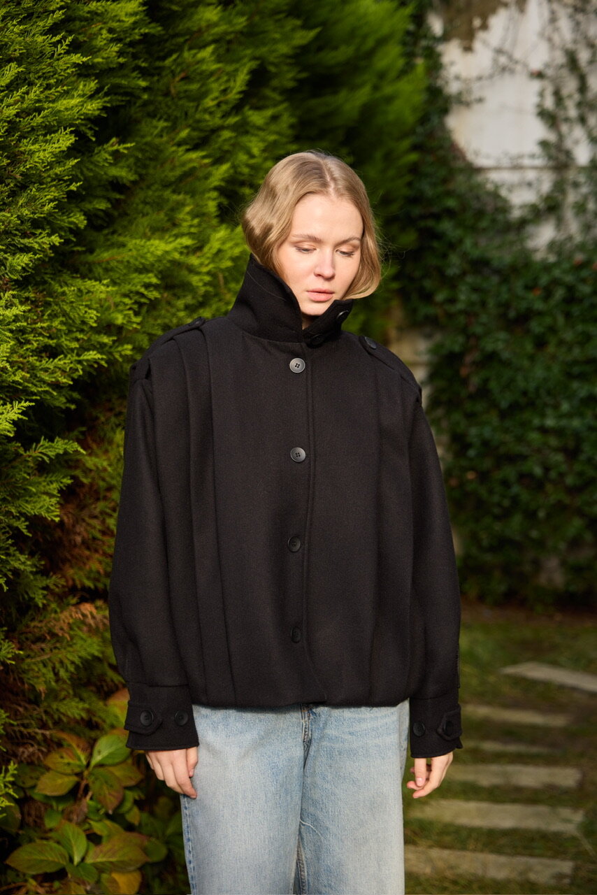 0030  Pileli Kaşe Kap siyah  - 4