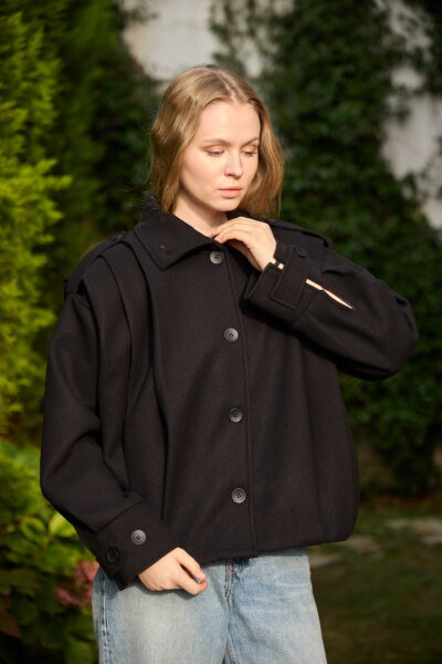 0030  Pileli Kaşe Kap siyah  - 6