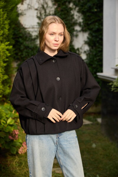 0030  Pileli Kaşe Kap siyah  - 9