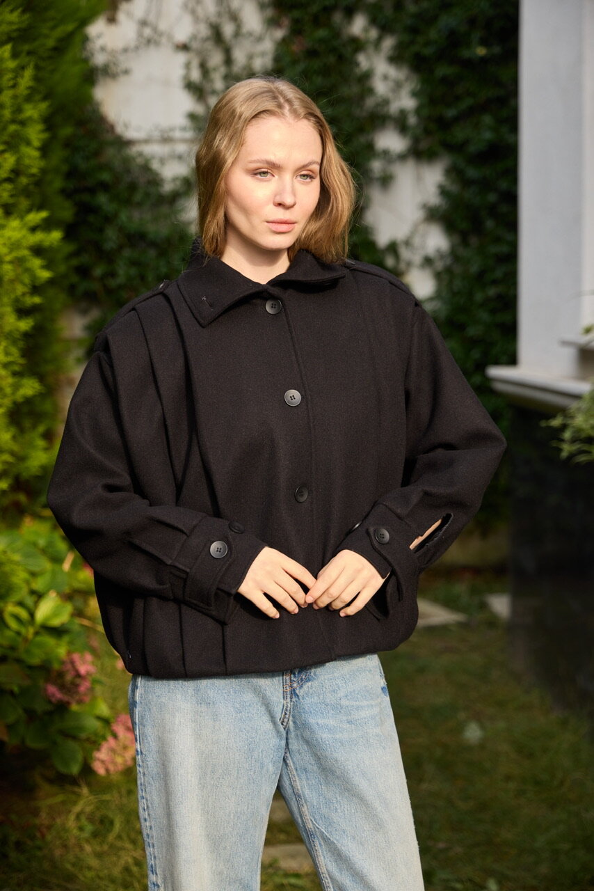 0030  Pileli Kaşe Kap siyah  - 9