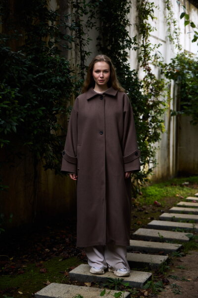 0032 Kaşe Kaban  - Koyu kahve