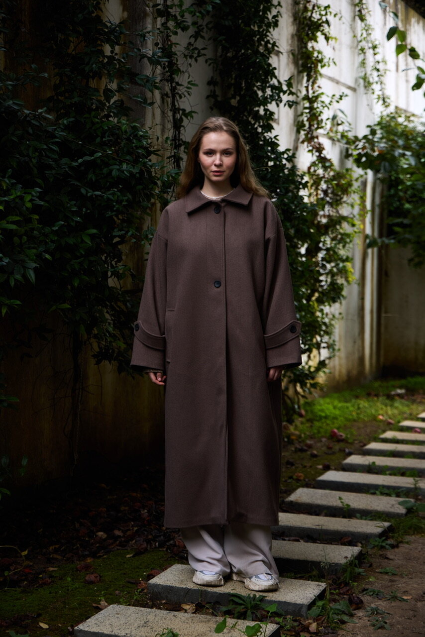 0032 Kaşe Kaban  - Koyu kahve - 1