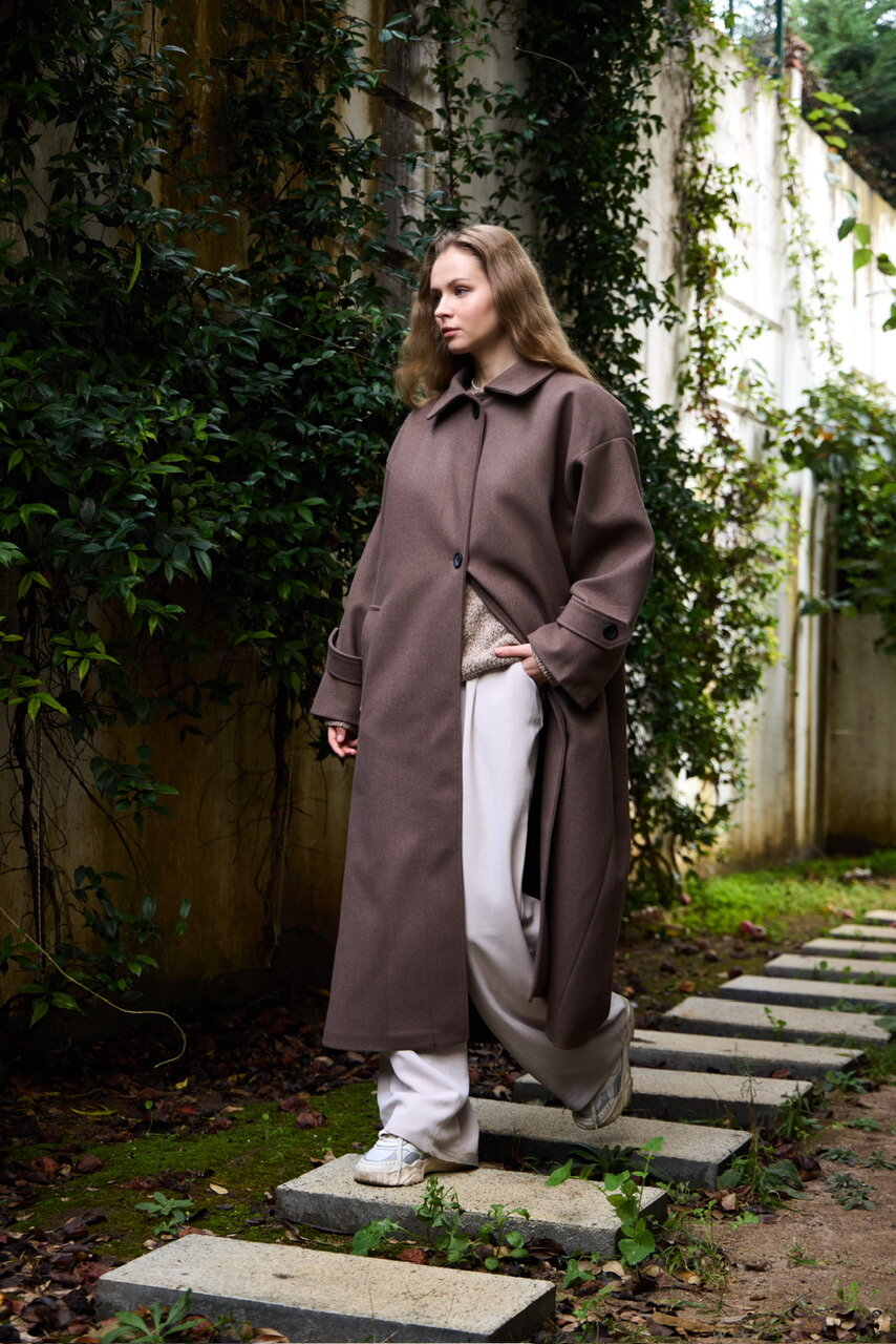 0032 Kaşe Kaban  - Koyu kahve - 3