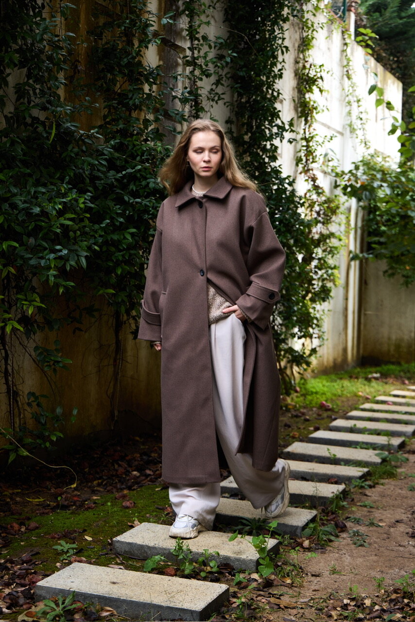 0032 Kaşe Kaban  - Koyu kahve - 4