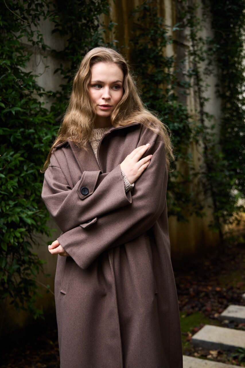 0032 Kaşe Kaban  - Koyu kahve - 5