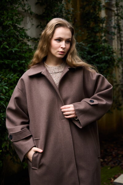 0032 Kaşe Kaban  - Koyu kahve - 7