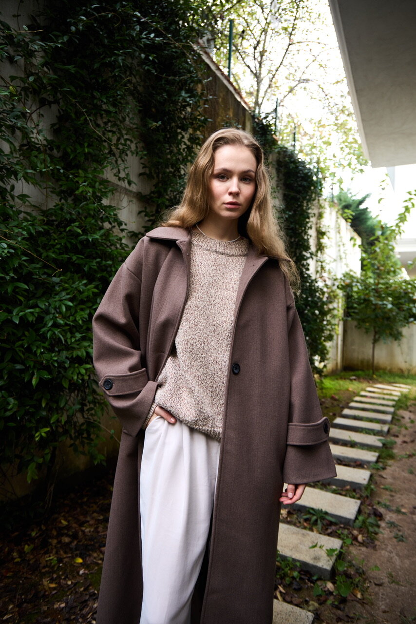 0032 Kaşe Kaban  - Koyu kahve - 11