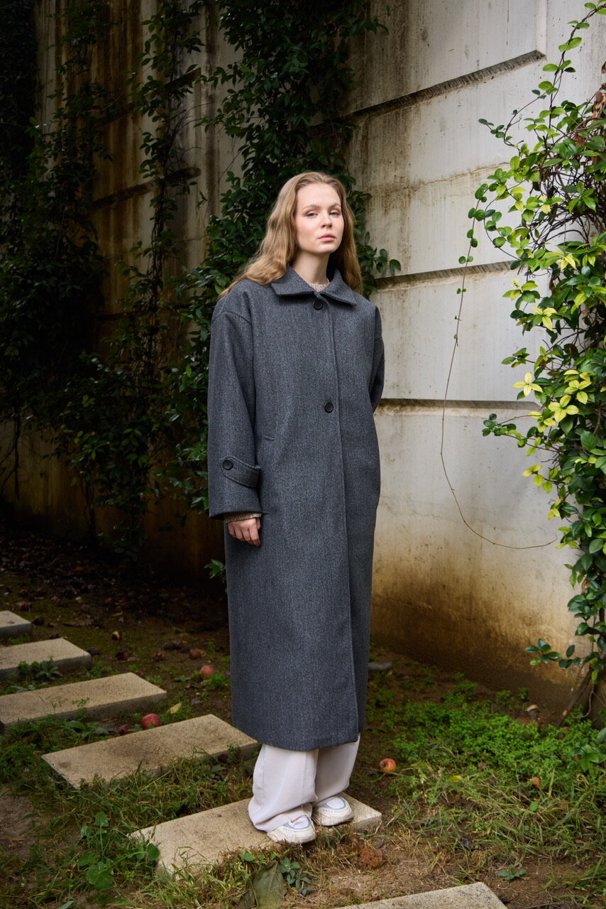 0032 Kaşe Kaban  - Gri - 3