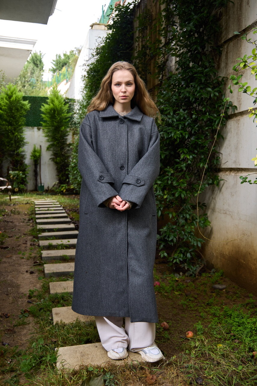 0032 Kaşe Kaban  - Gri - 4