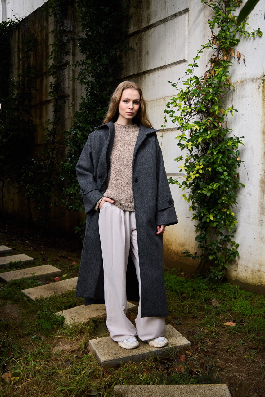 0032 Kaşe Kaban  - Gri - 6