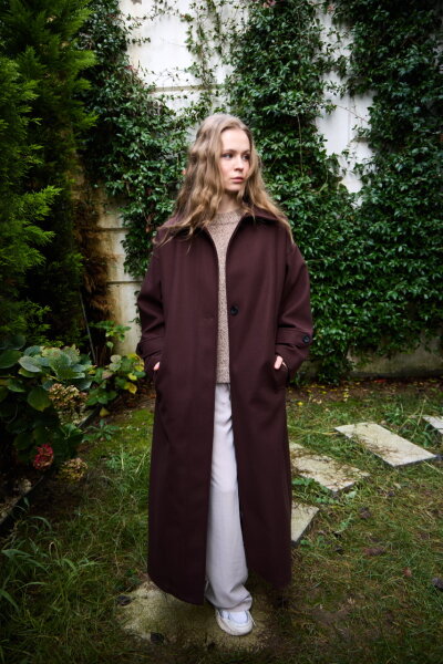 0032 Kaşe Kaban  - Kahverengi