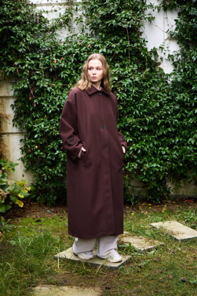 0032 Kaşe Kaban  - Kahverengi - 5