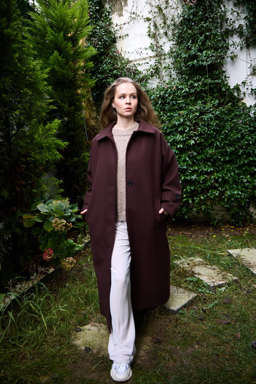 0032 Kaşe Kaban  - Kahverengi - 6