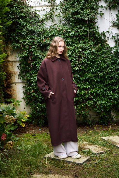 0032 Kaşe Kaban  - Kahverengi - 8