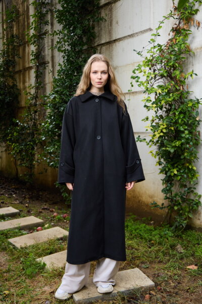 0032 Kaşe Kaban - siyah - 3