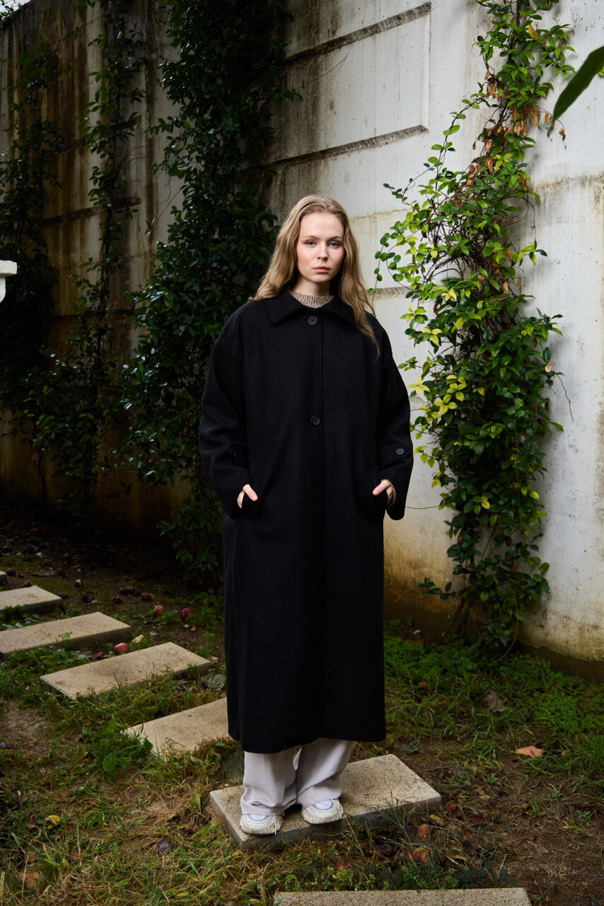 0032 Kaşe Kaban - siyah - 4