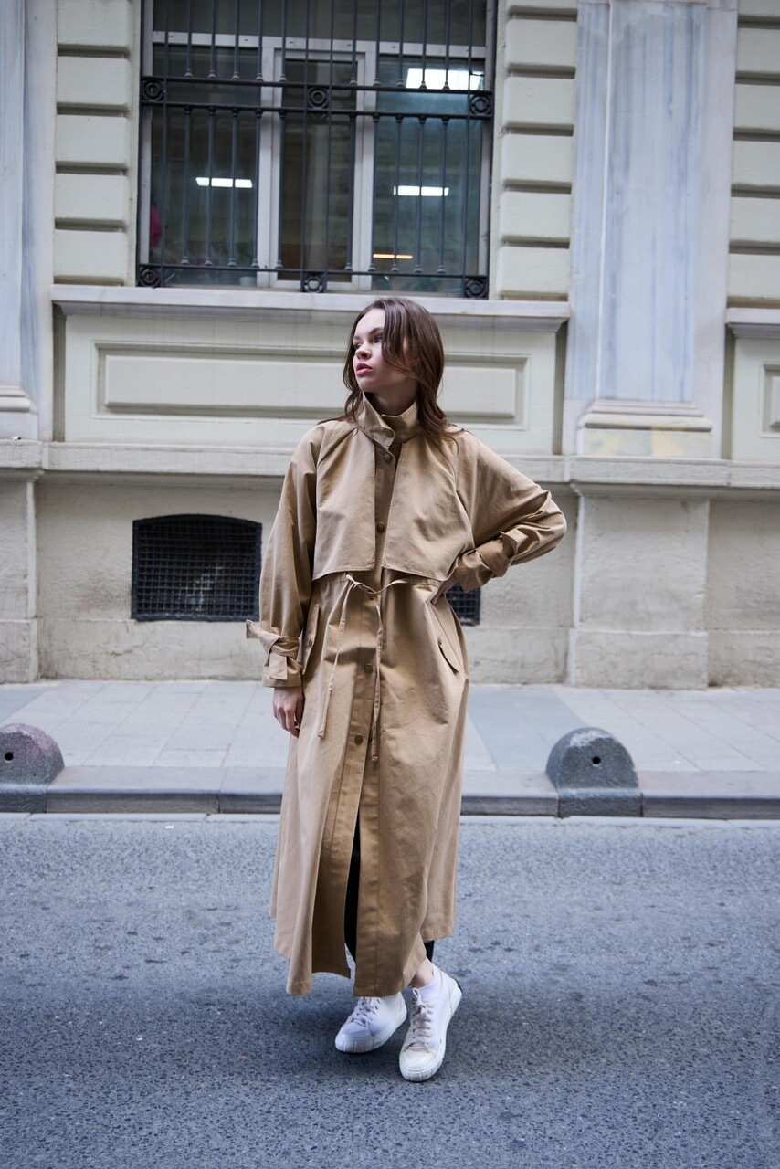 1020 Biyeli Trençkot - Kesekağıdı - 2