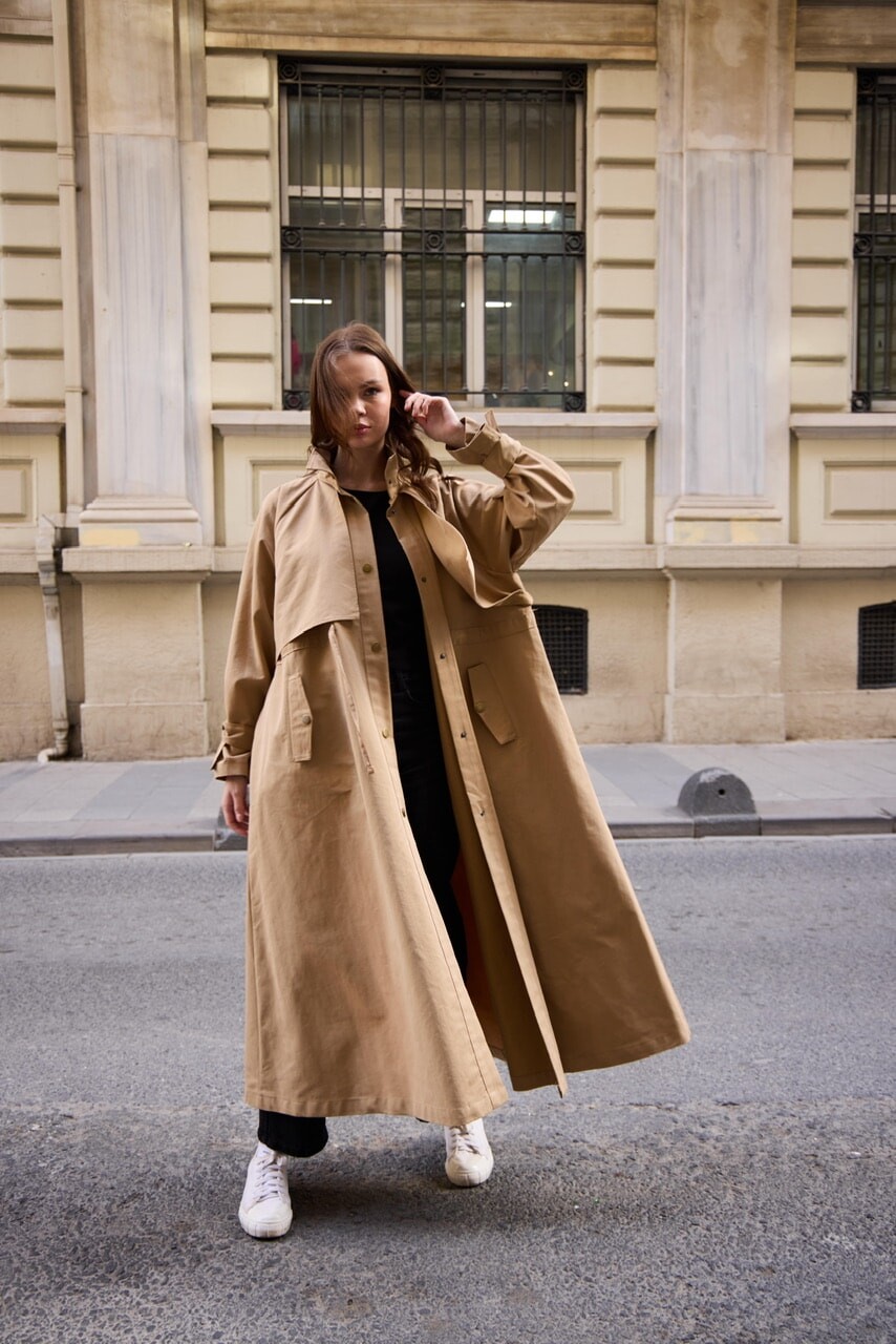 1020 Biyeli Trençkot - Kesekağıdı - 4