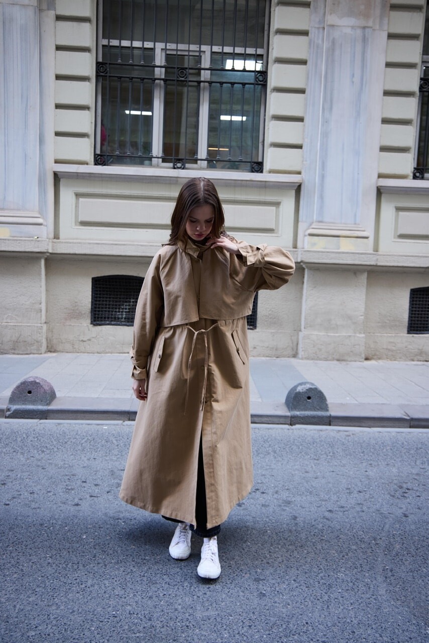 1020 Biyeli Trençkot - Kesekağıdı - 7