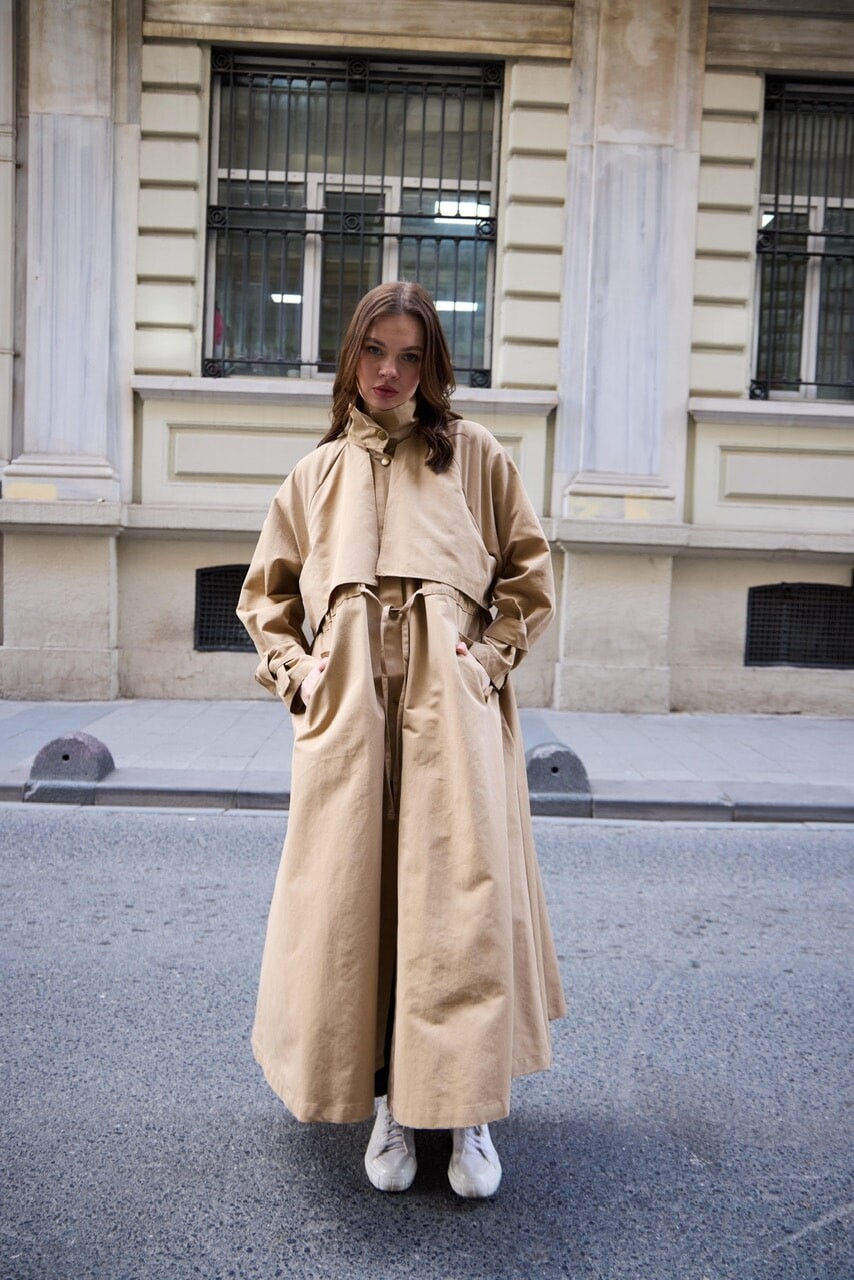 1020 Biyeli Trençkot - Kesekağıdı - 8