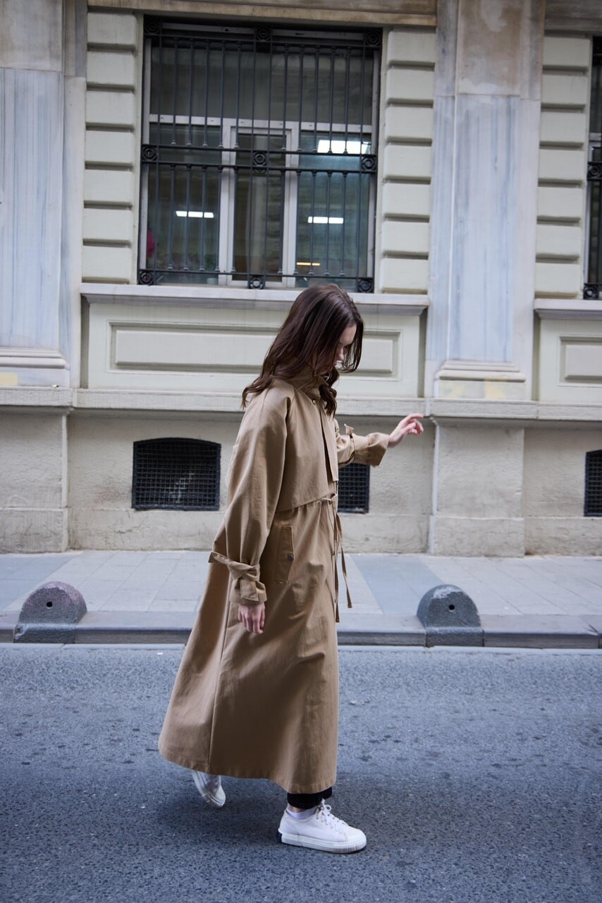 1020 Biyeli Trençkot - Kesekağıdı - 9