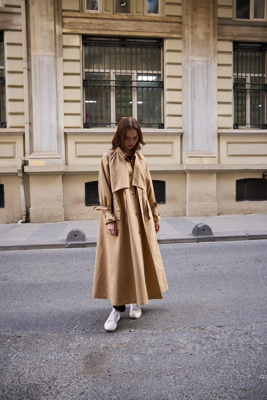 1020 Biyeli Trençkot - Kesekağıdı - 10