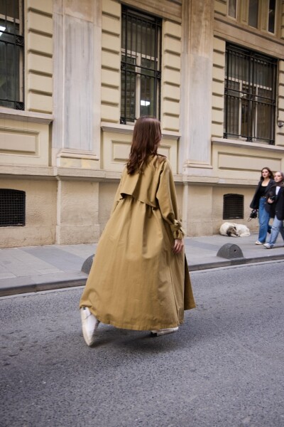 1020 - Biyeli Trençkot - Yeşil - 7