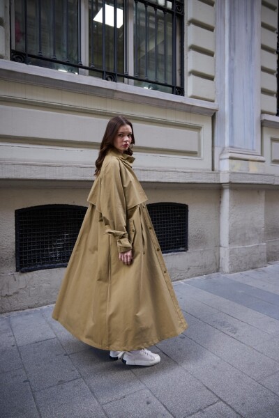 1020 - Biyeli Trençkot - Yeşil - 8