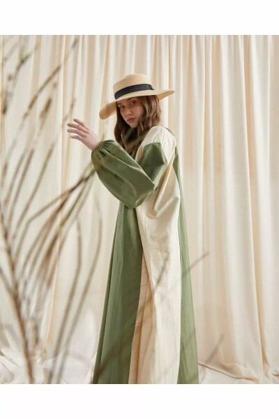 Çift Renk Elbise 36-48 Haki