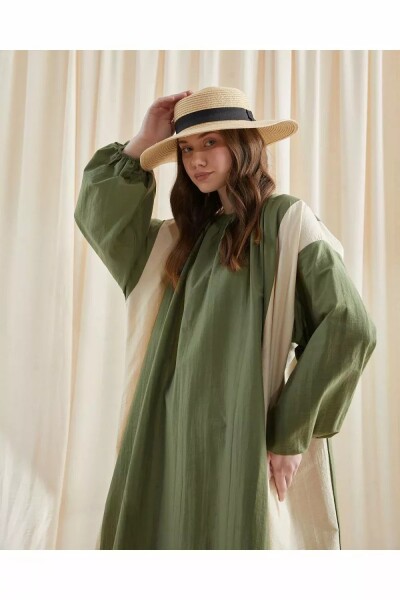 Çift Renk Elbise 36-48 Haki - 3