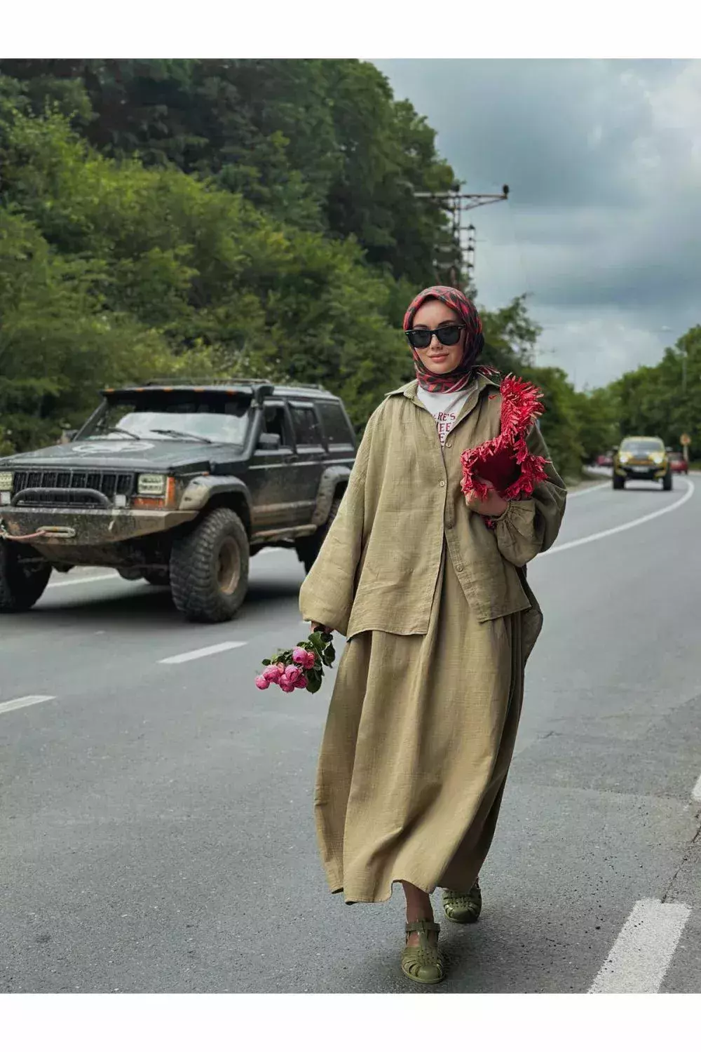 Müslin Etek Takım Haki - 3