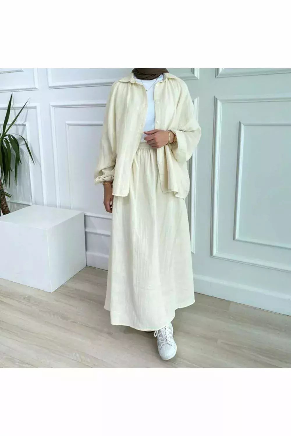 Müslin Etek Takım Naturel - 1