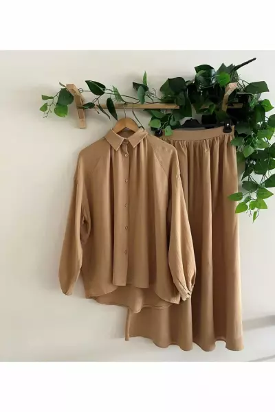 Müslin Etek Takım Vizon - 2