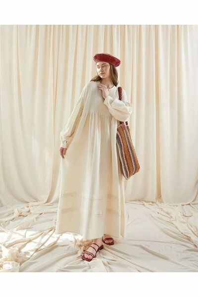 Müslin Salaş Elbise Naturel - 2