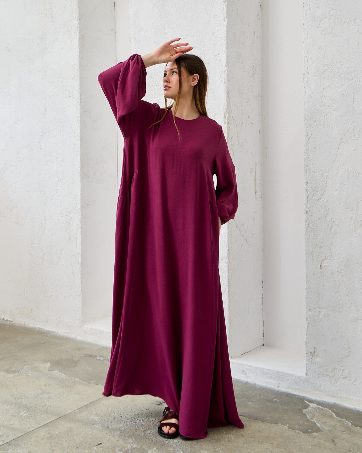 Parla Elbise Koyu Fuşya - 1