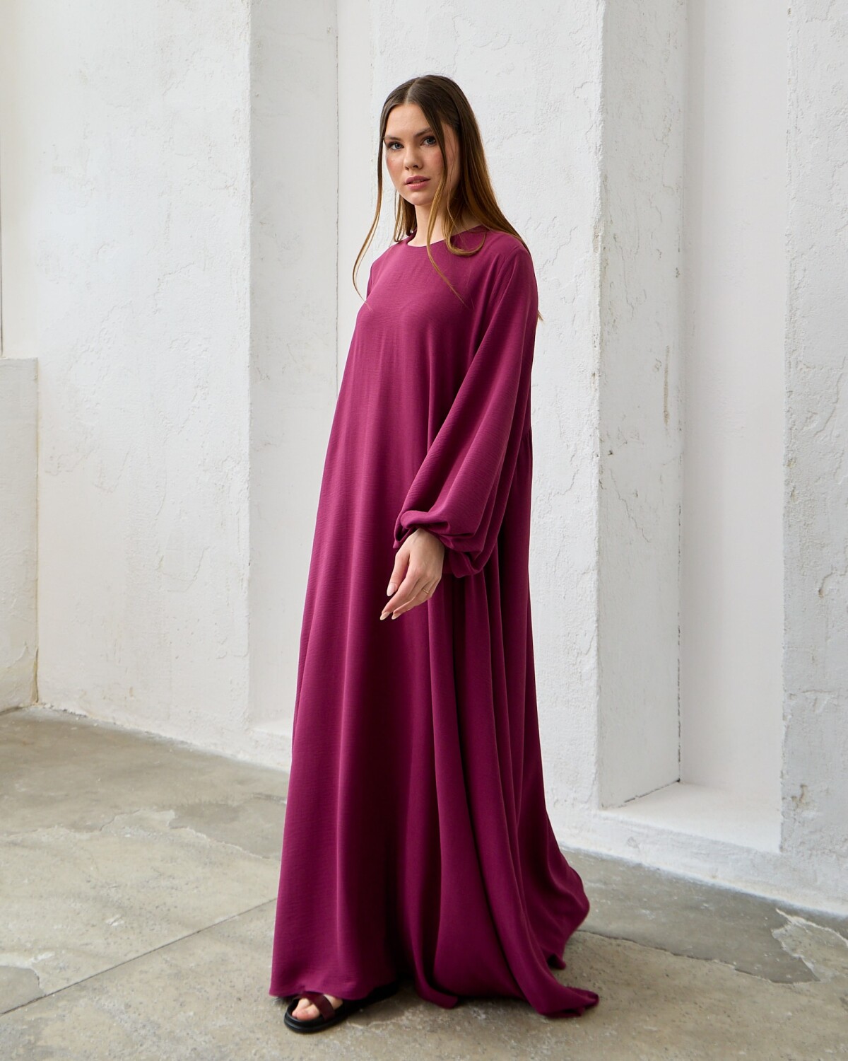 Parla Elbise Koyu Fuşya - 3