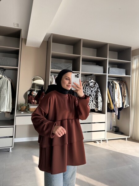 Scuba Katkat Tunik Kahverengi